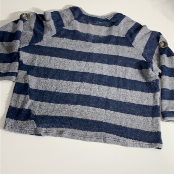 Umgee loose knit grommet sleeve sweater stripe women’s small - Picture 6 of 7